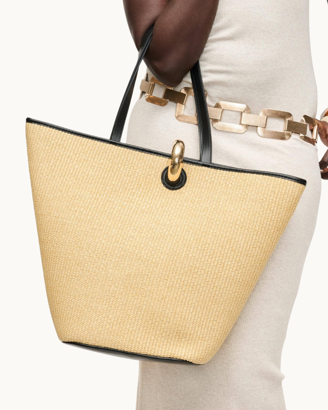 Raelynn Tote Natural Black