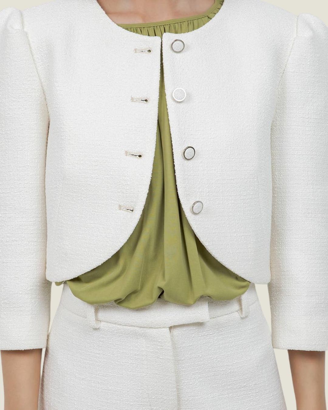 Blair Tweed Cropped Button Down