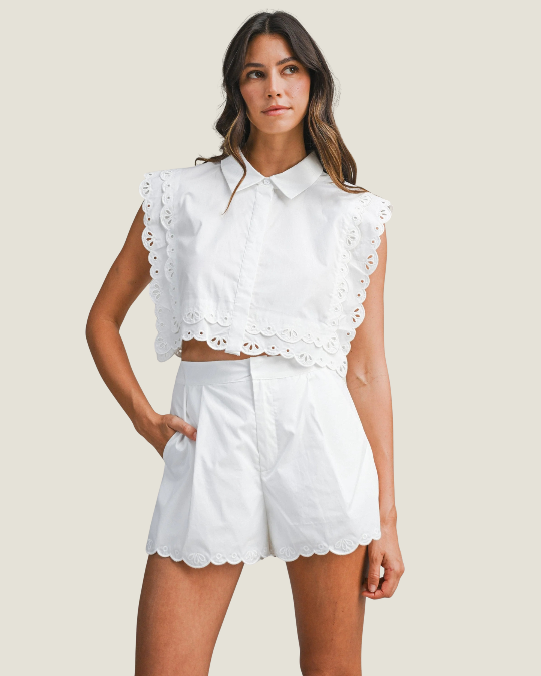 Sutton Embroidered Collar Top
