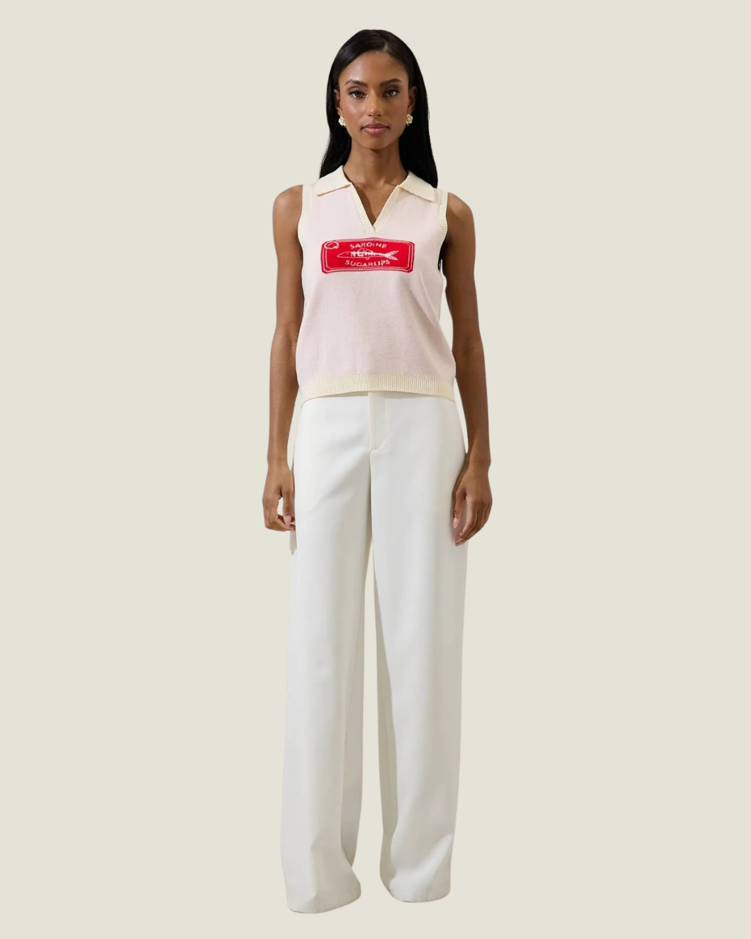 Surma Sardine Sleeveless Polo Sweater Vest