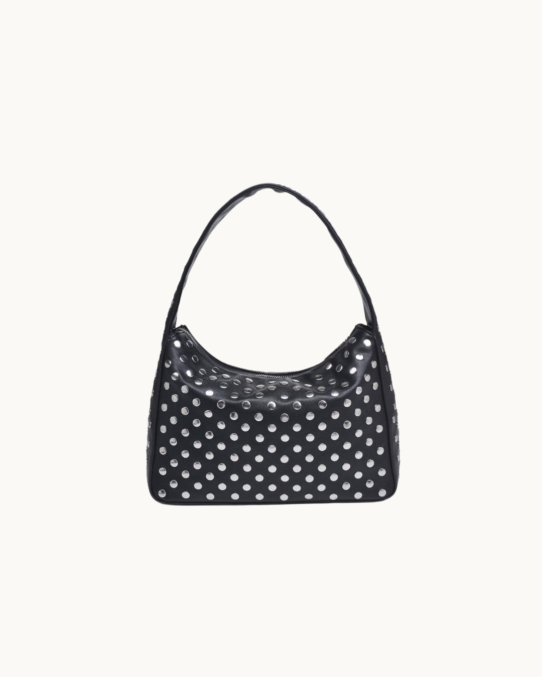 The Rebel: Studded Shoulder Bag Black