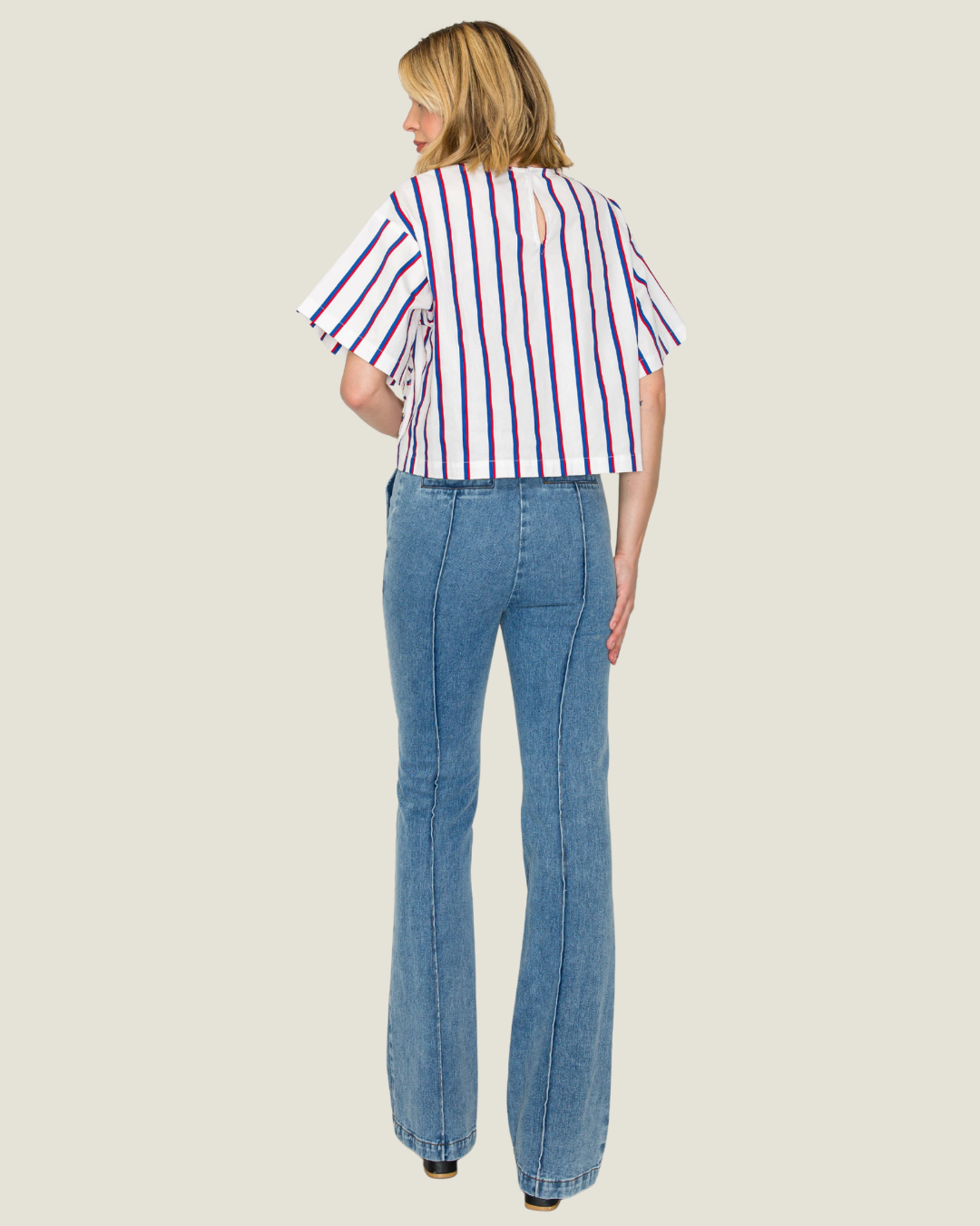 Selena Ruffle Stripe Top