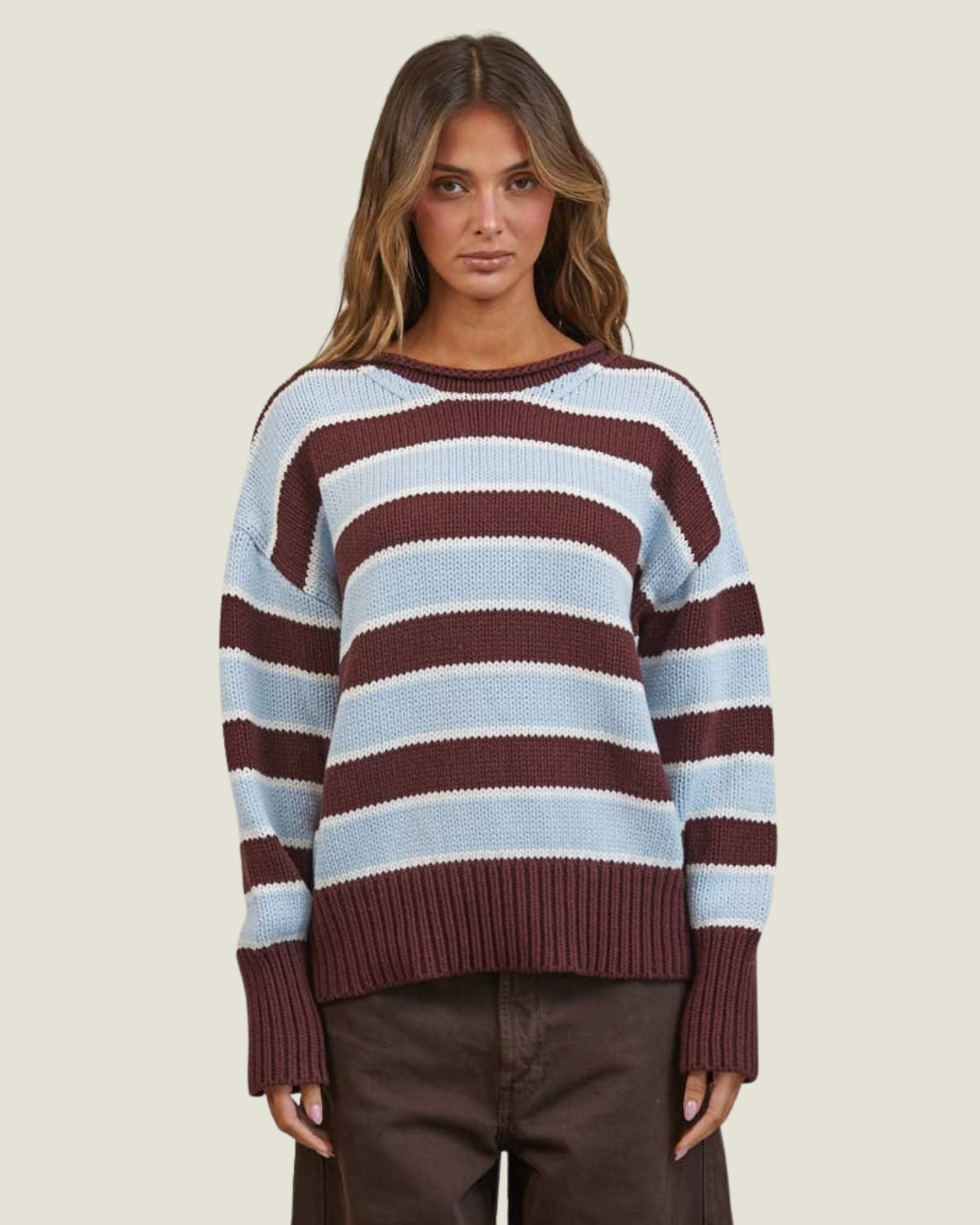 Frankie Contrast Striped Sweater