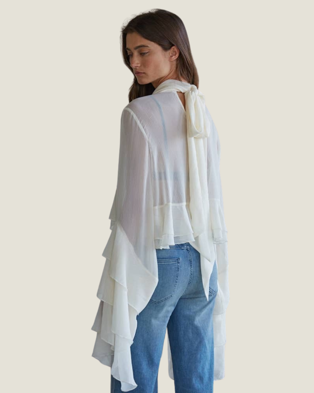 Ilyssa Woven Chiffon See Through Top