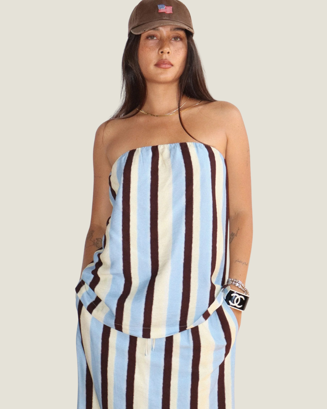 Stevie Strapless Stripe Top
