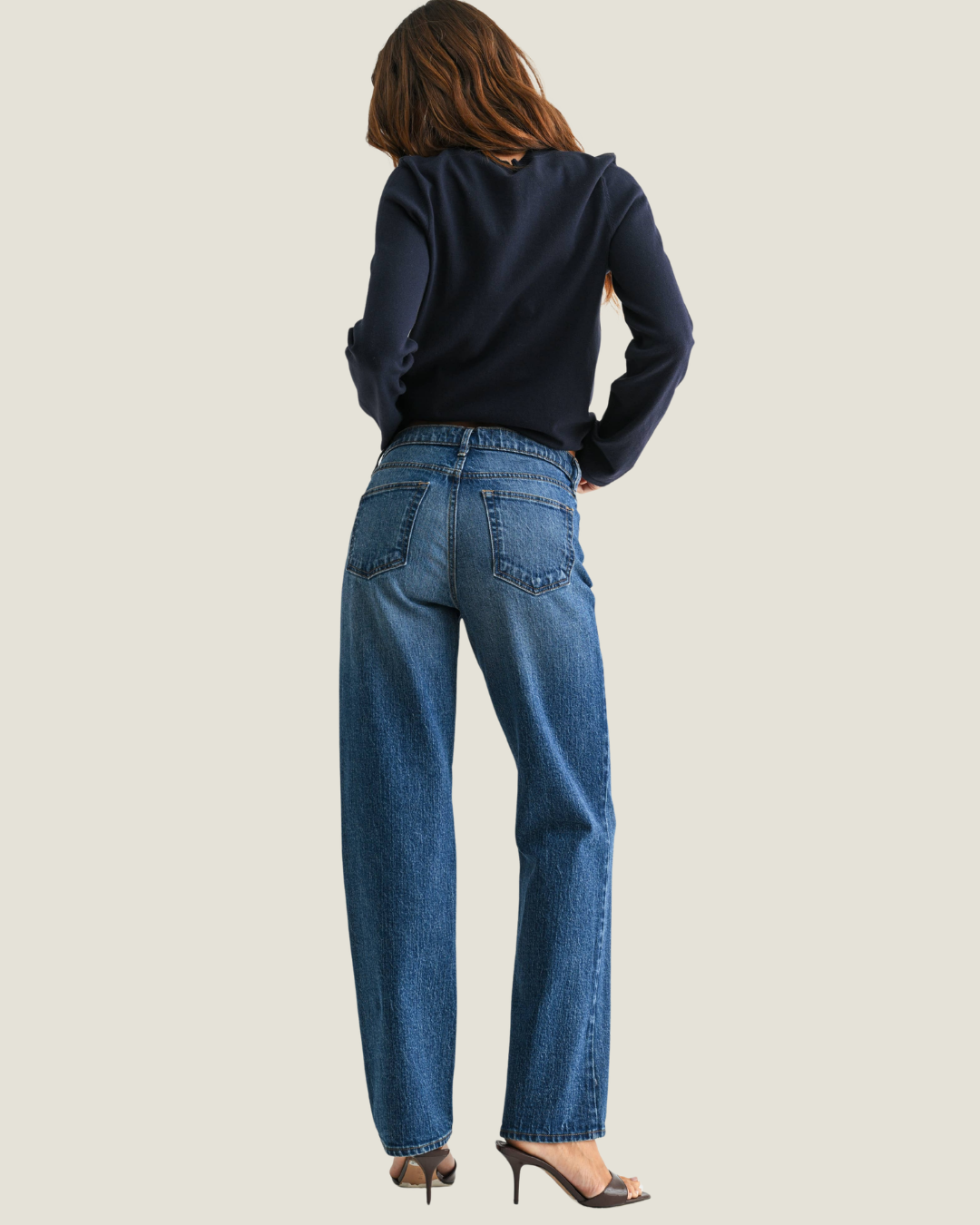 Caroline Straight Leg Mid-Rise Denim