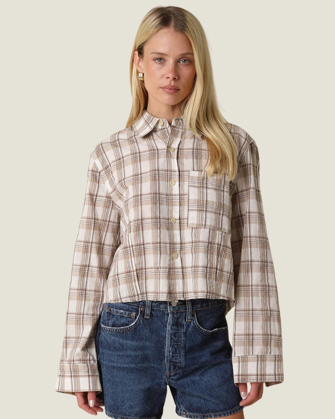 Charlee Plaid Cropped Shirt