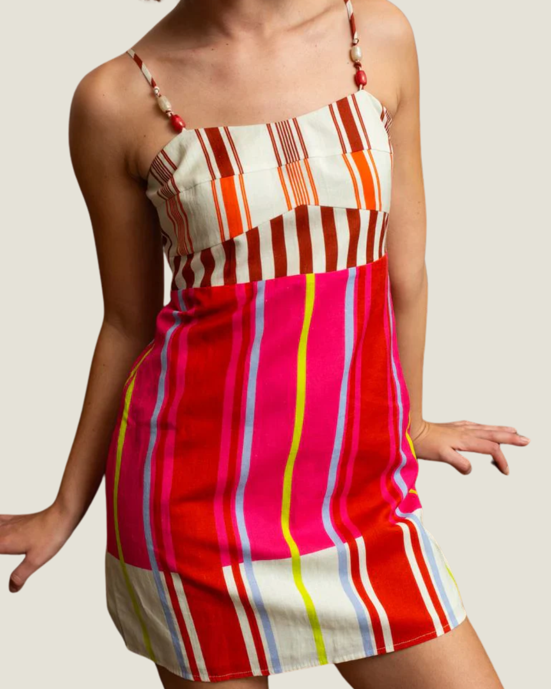 Lauryn Dress Bright Stripe