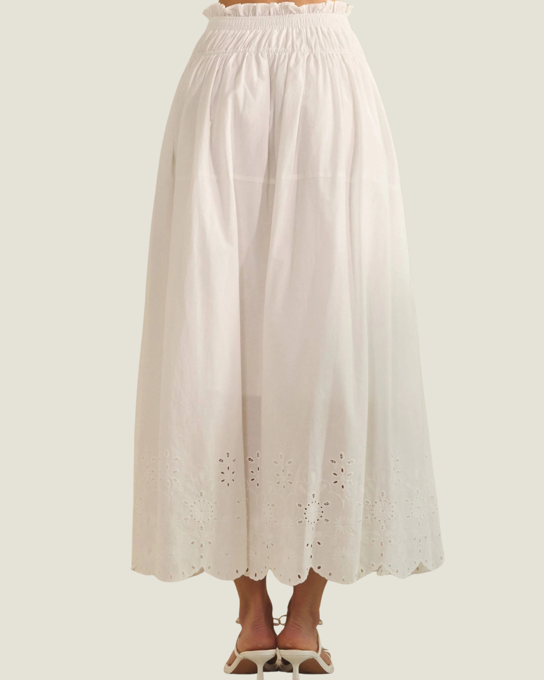 Marilyn Retro Eyelet Midi Skirt