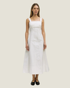 Shannon White Tailored Midi Dress