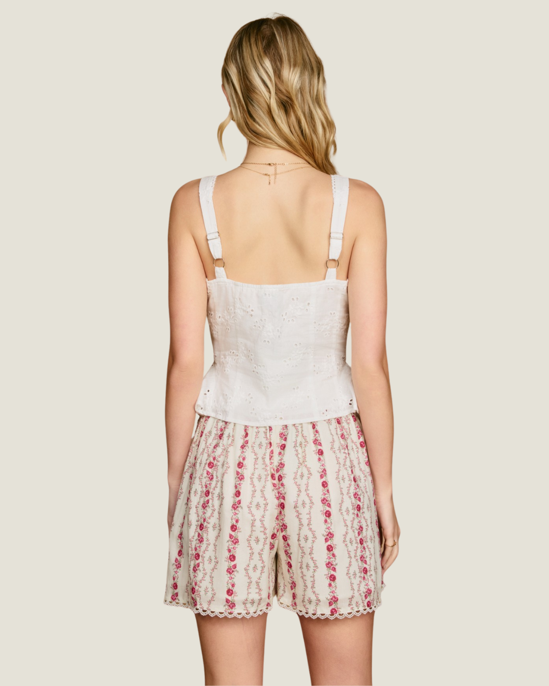 Magnolia Scallop Lace Hem Shorts