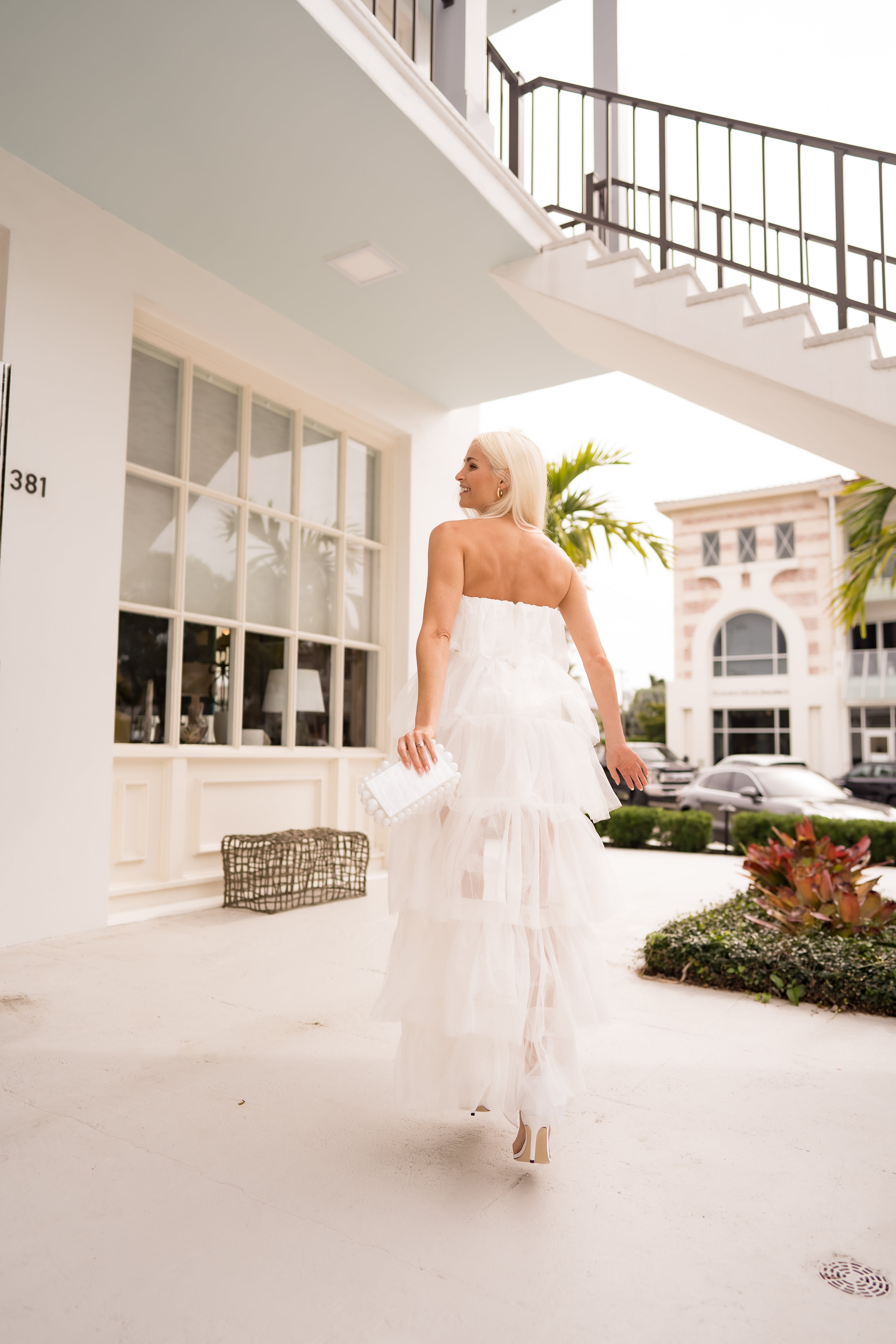 Bridal Glam: White High Low Tulle Dress