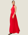 The Halter Soglio Dress: Apple Red
