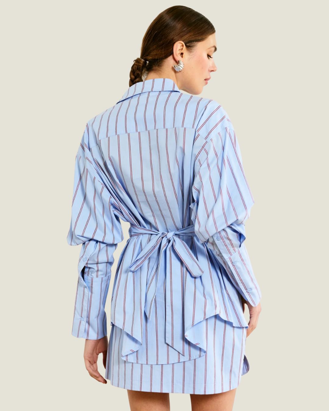 Getty Striped Poplin Shirt is a modern capsule wardrobe piece made by Line & Dot!