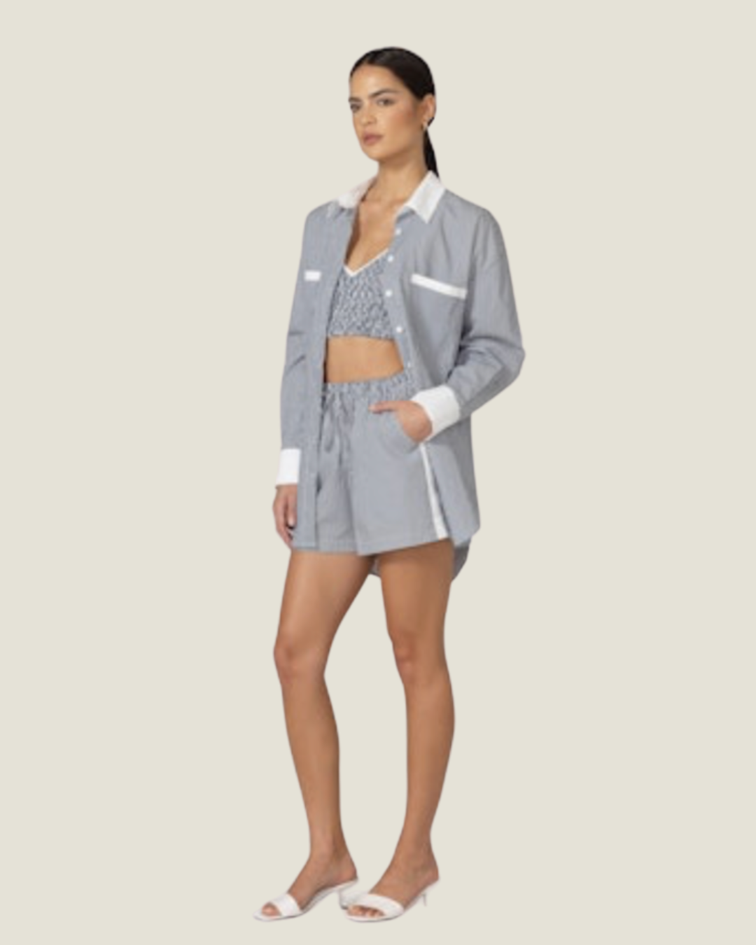 The Brooke: Poplin Stripe Shorts