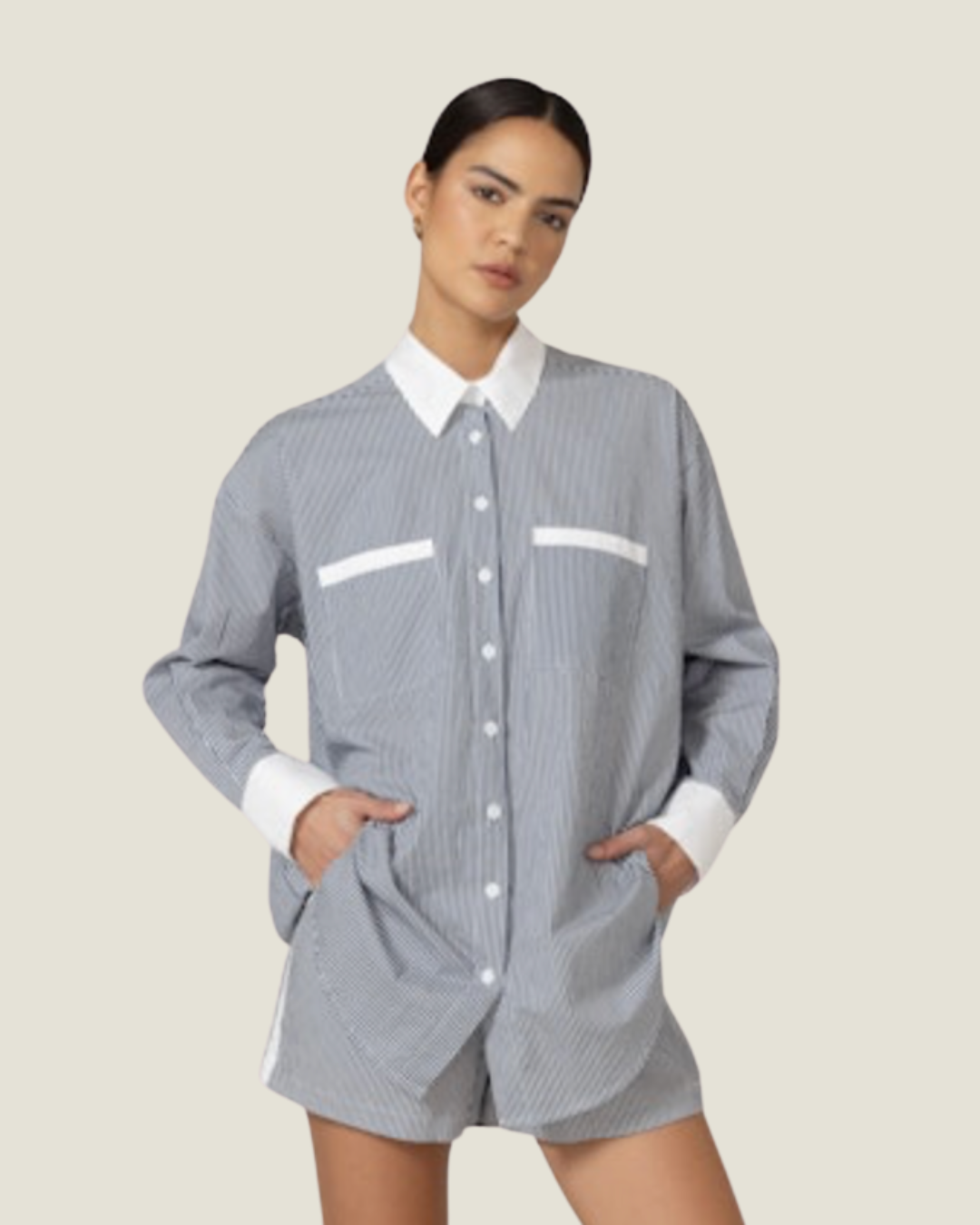 The Brooke: Poplin Stripe Shorts