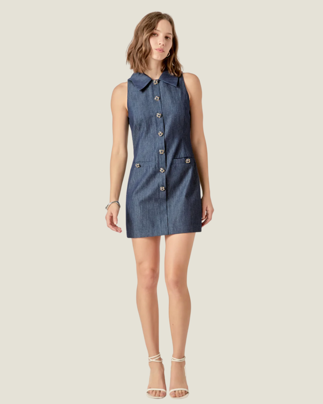 The Jackie: Collard Denim Mini