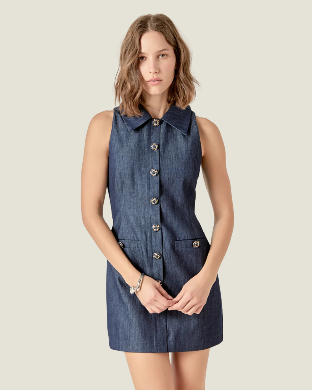 The Jackie: Collard Denim Mini