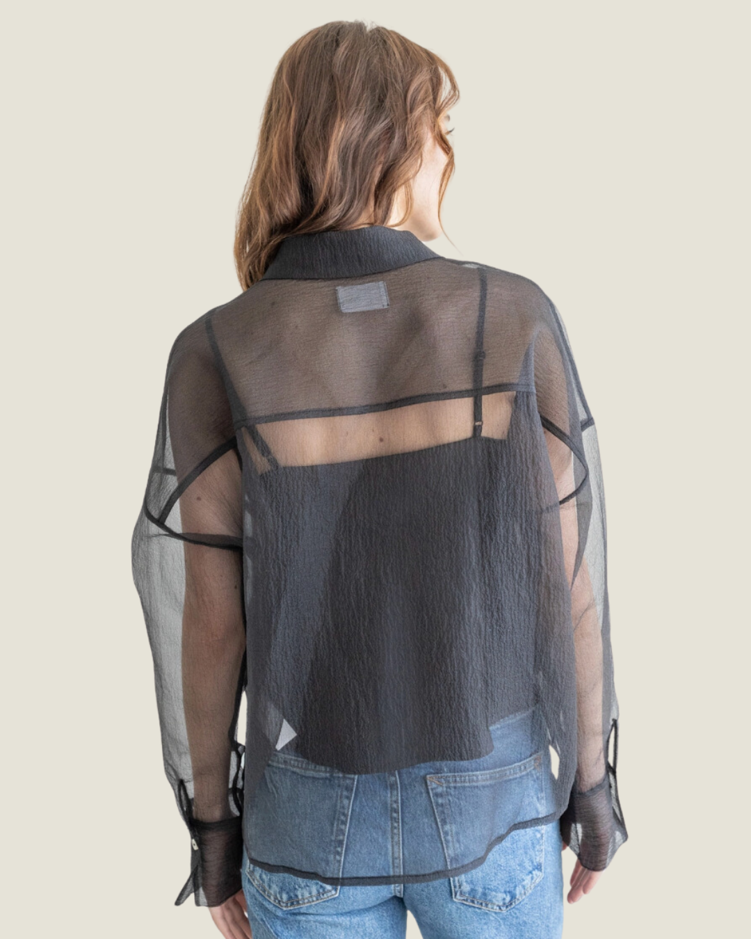 The Kambryn: Mesh-Like Button Up Top