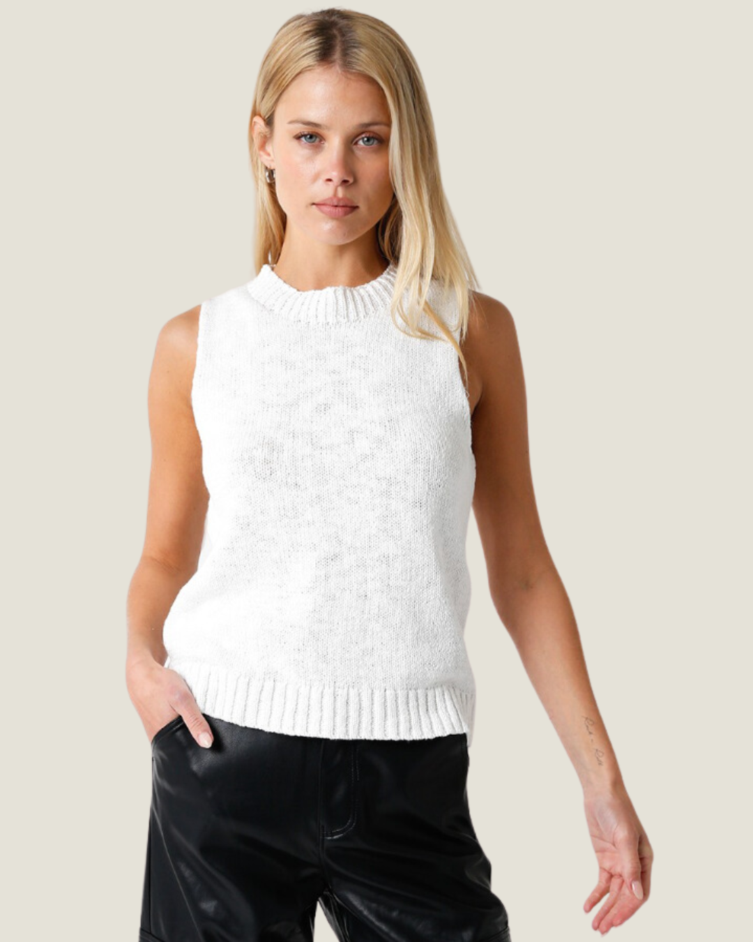 The Rowan: Sleeveless Knit Tank Top