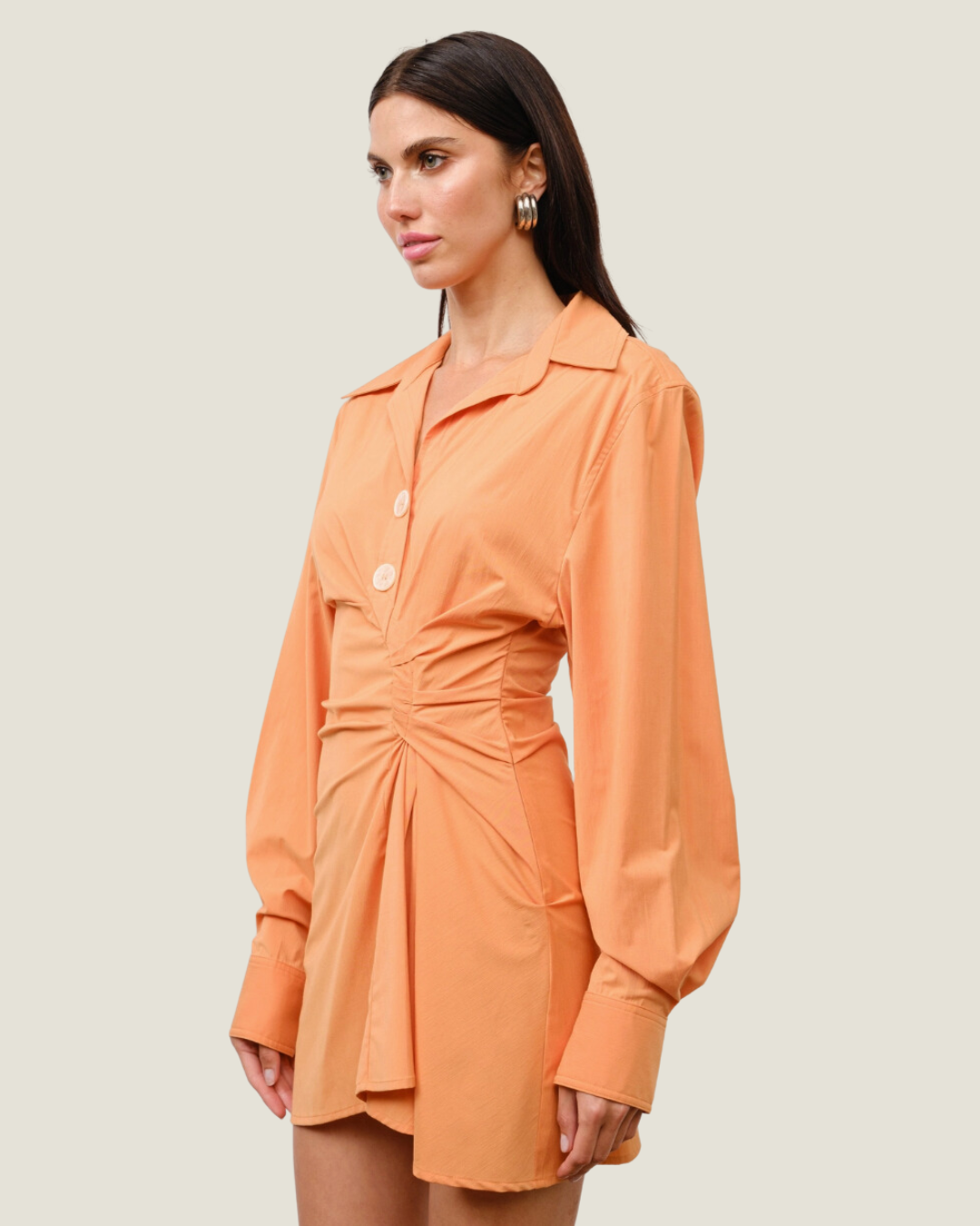 The Havana: Orange Cinched Waist Mini Dress