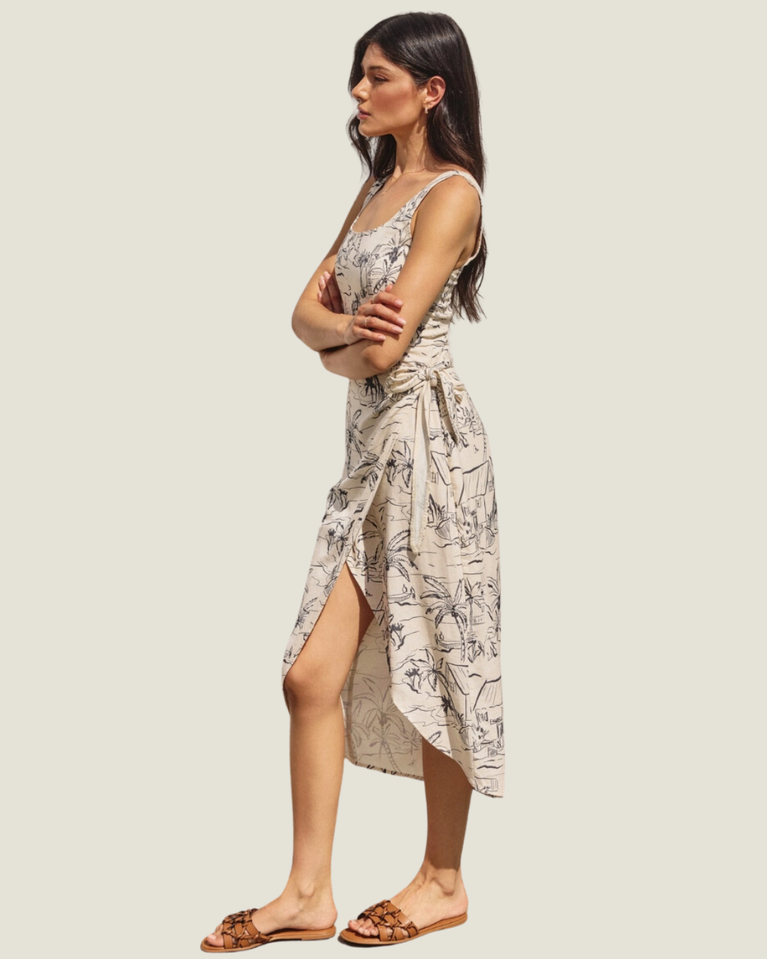 The Resort Reverie: Patterned Wrap Midi Dress