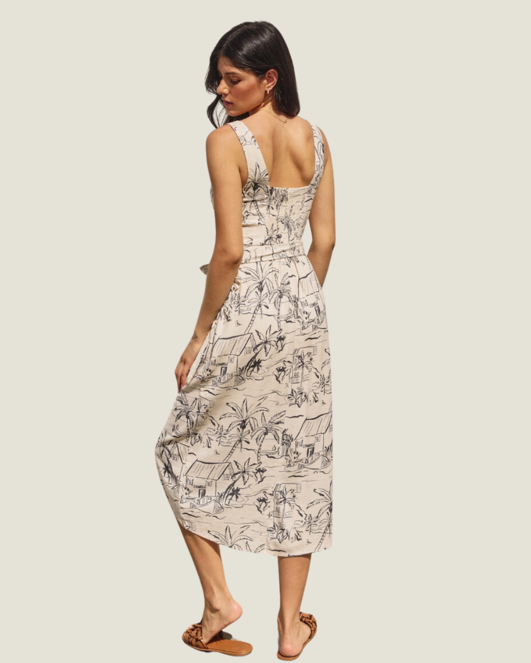 The Resort Reverie: Patterned Wrap Midi Dress