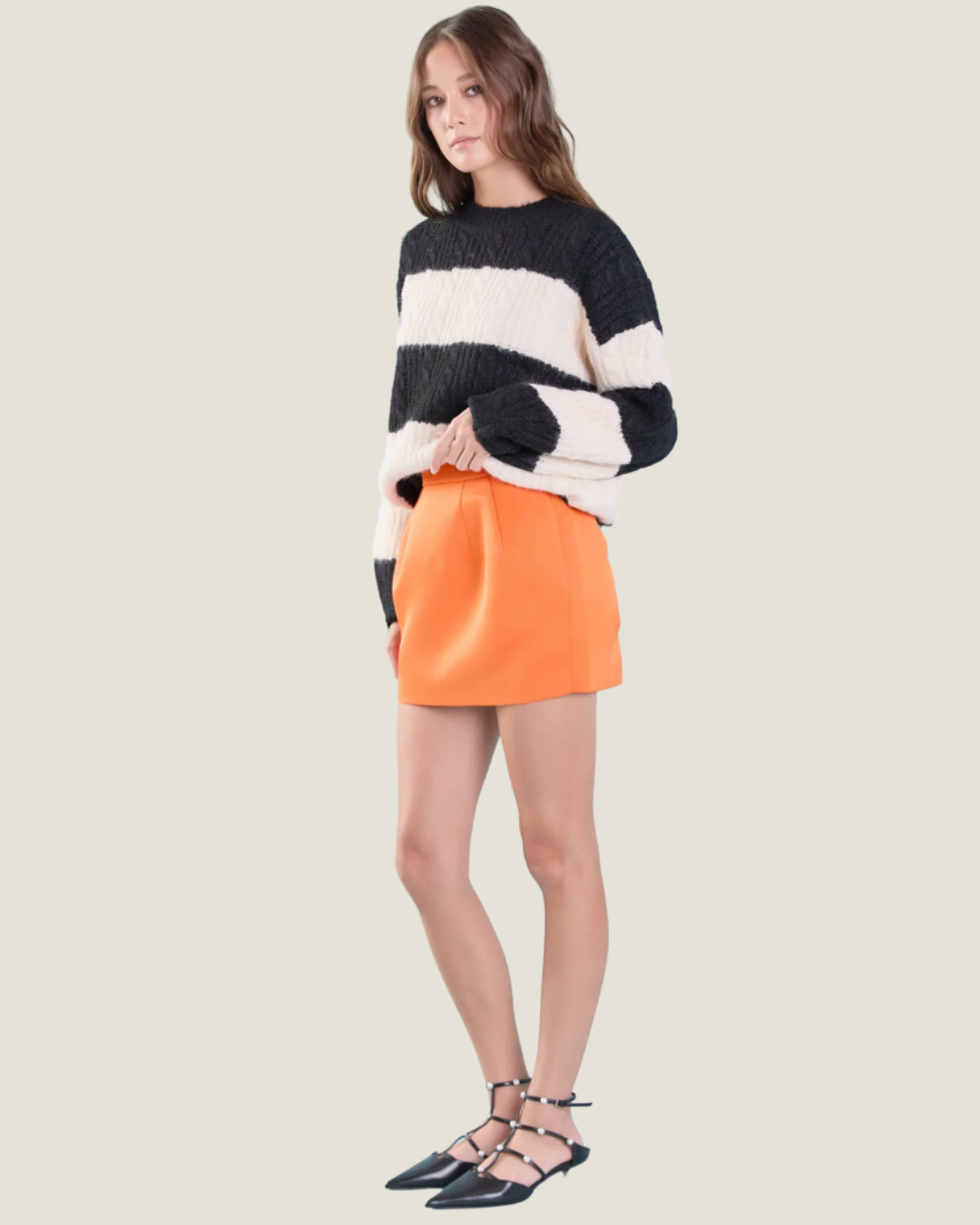 The Weekender: Orange Mini Skirt