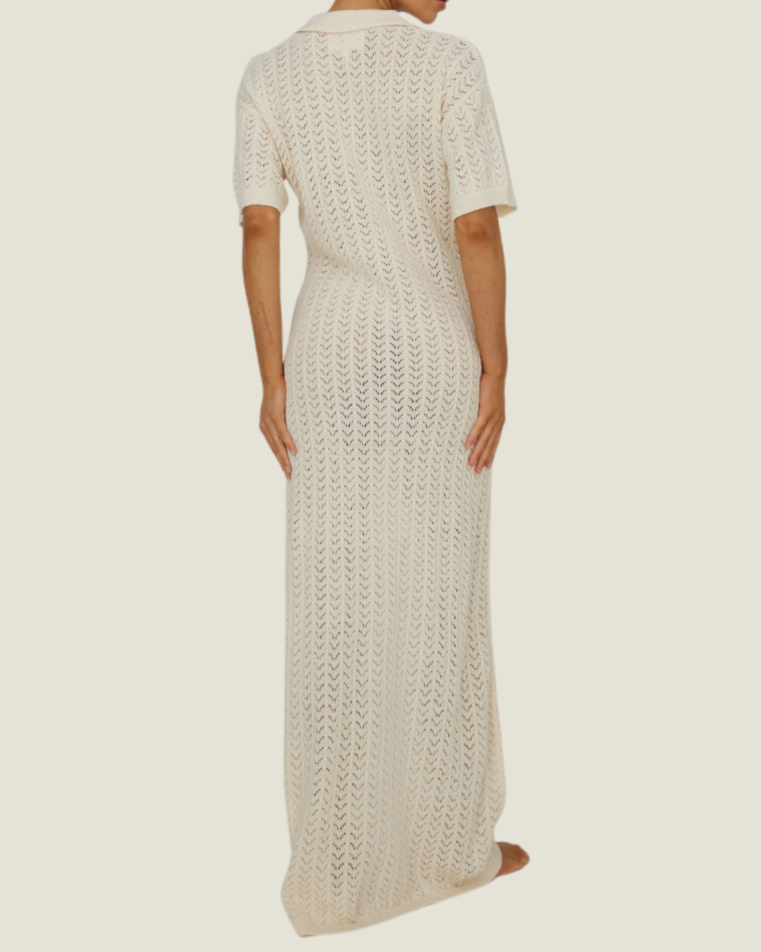 The Lumi: Ivory Mesh Cover Up Maxi Dress