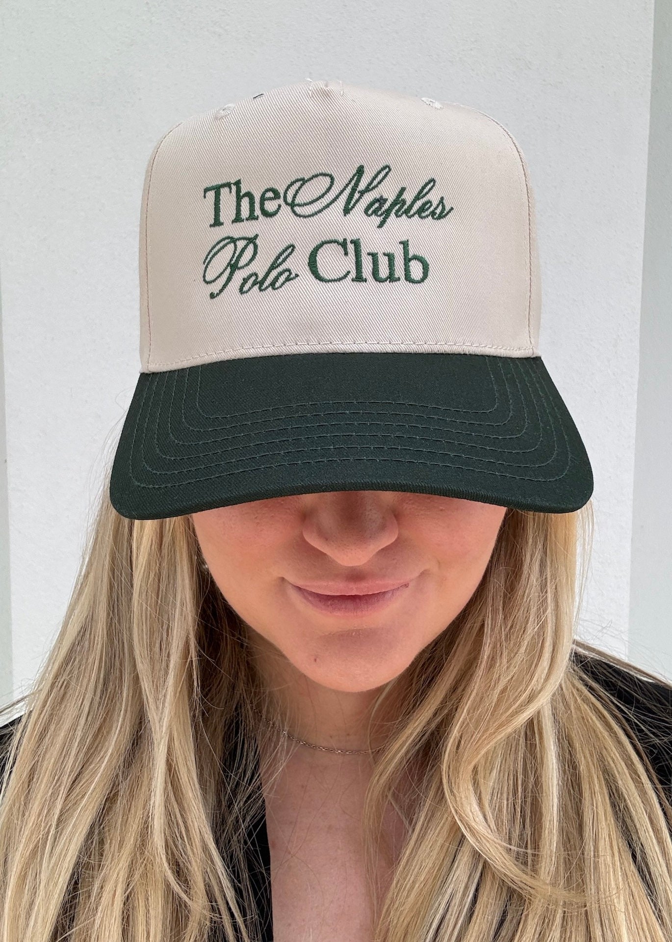 The Naples Polo Club Green Embroidered Trucker Hat