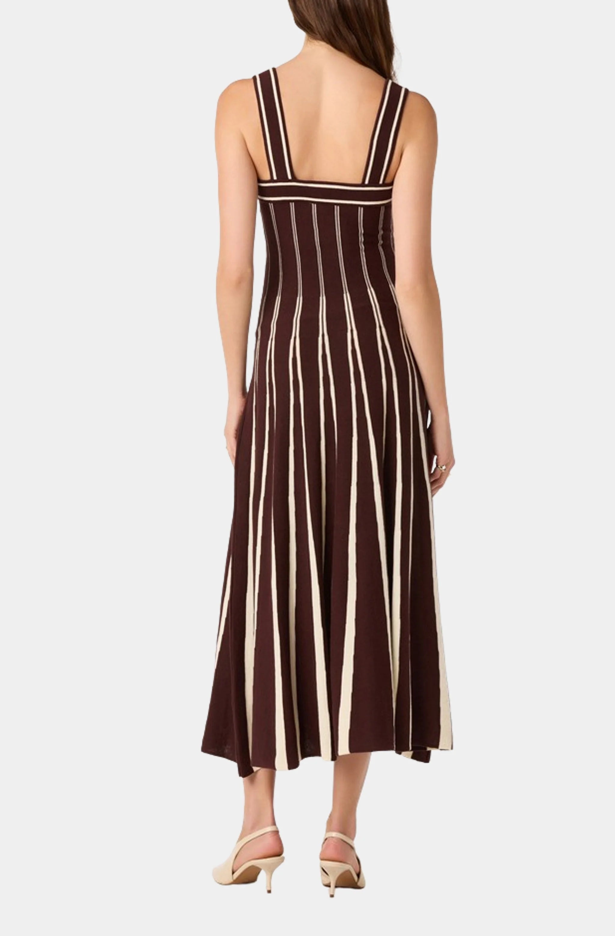 Marlen Striped Knit Midi Dress