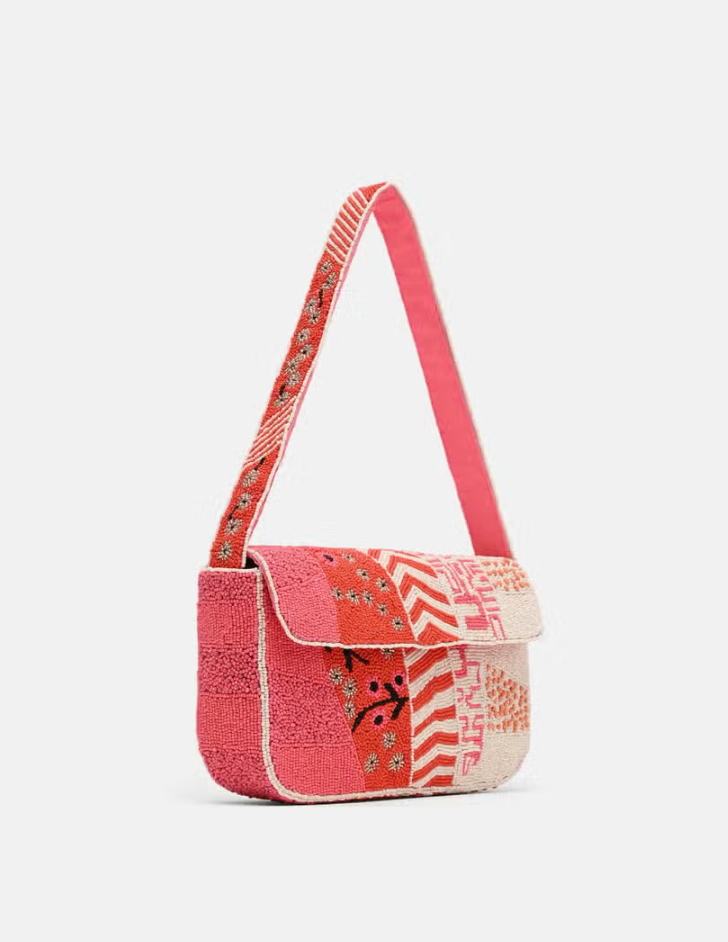 The IT girl: Peachy Pink Beaded Shoulder Purse