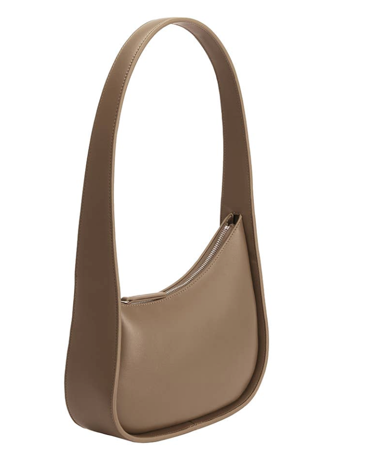 Taupe Asymmetrical Shoulder Bag