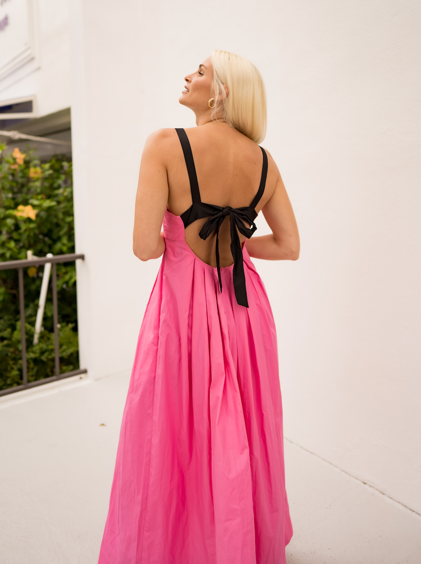 The Sharpay: Pink Pleated Maxi Dress