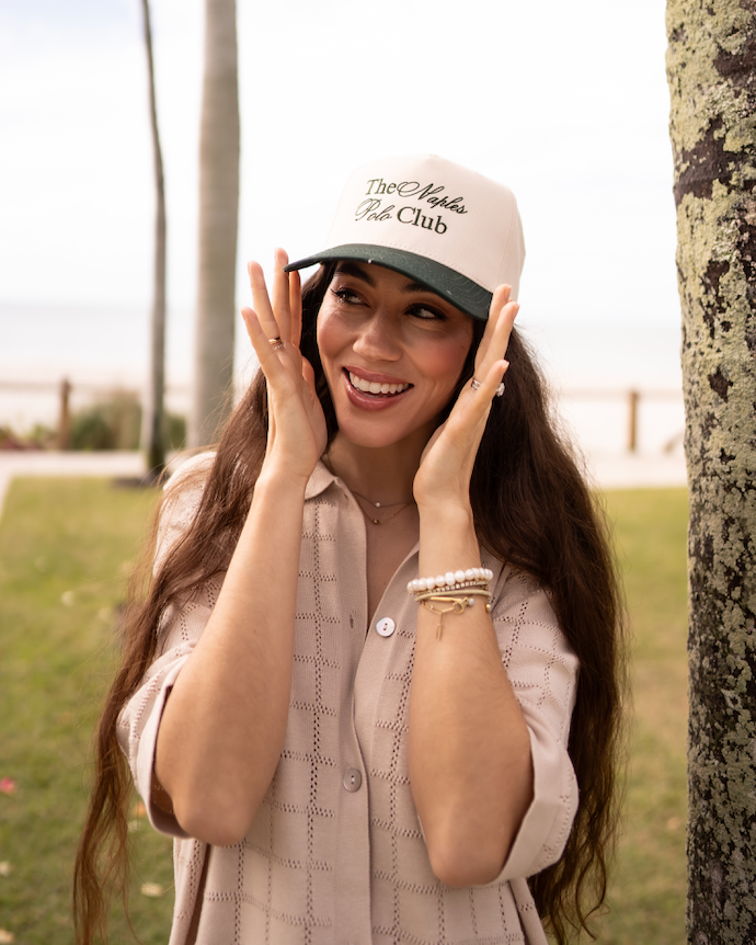 The Naples Polo Club Green Embroidered Trucker Hat