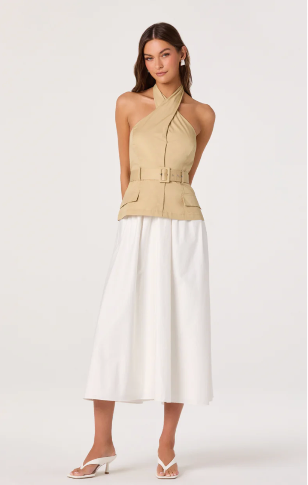 Aleda Belted Midi Dress