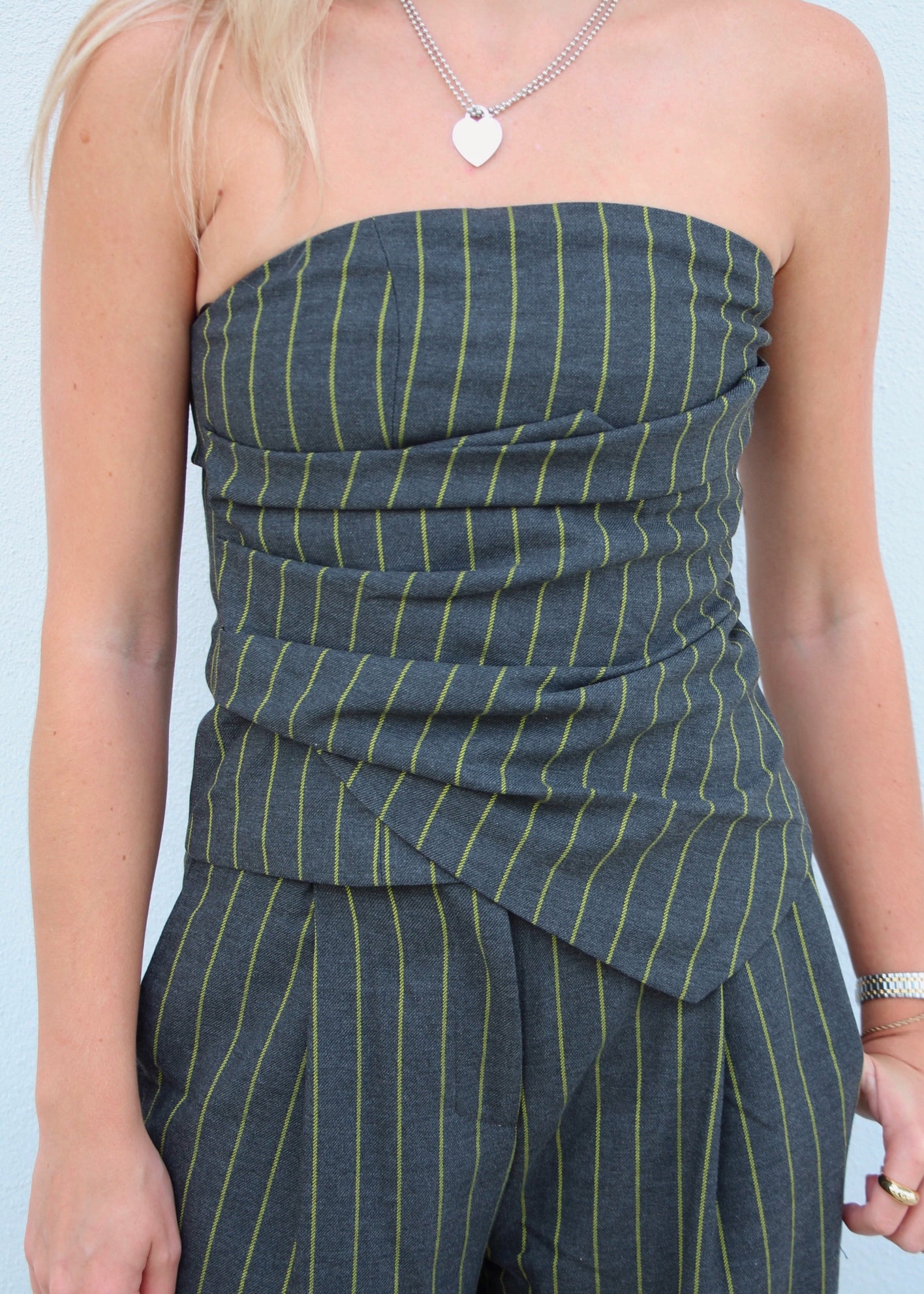 The Dylan: Strapless Pinstripe Top
