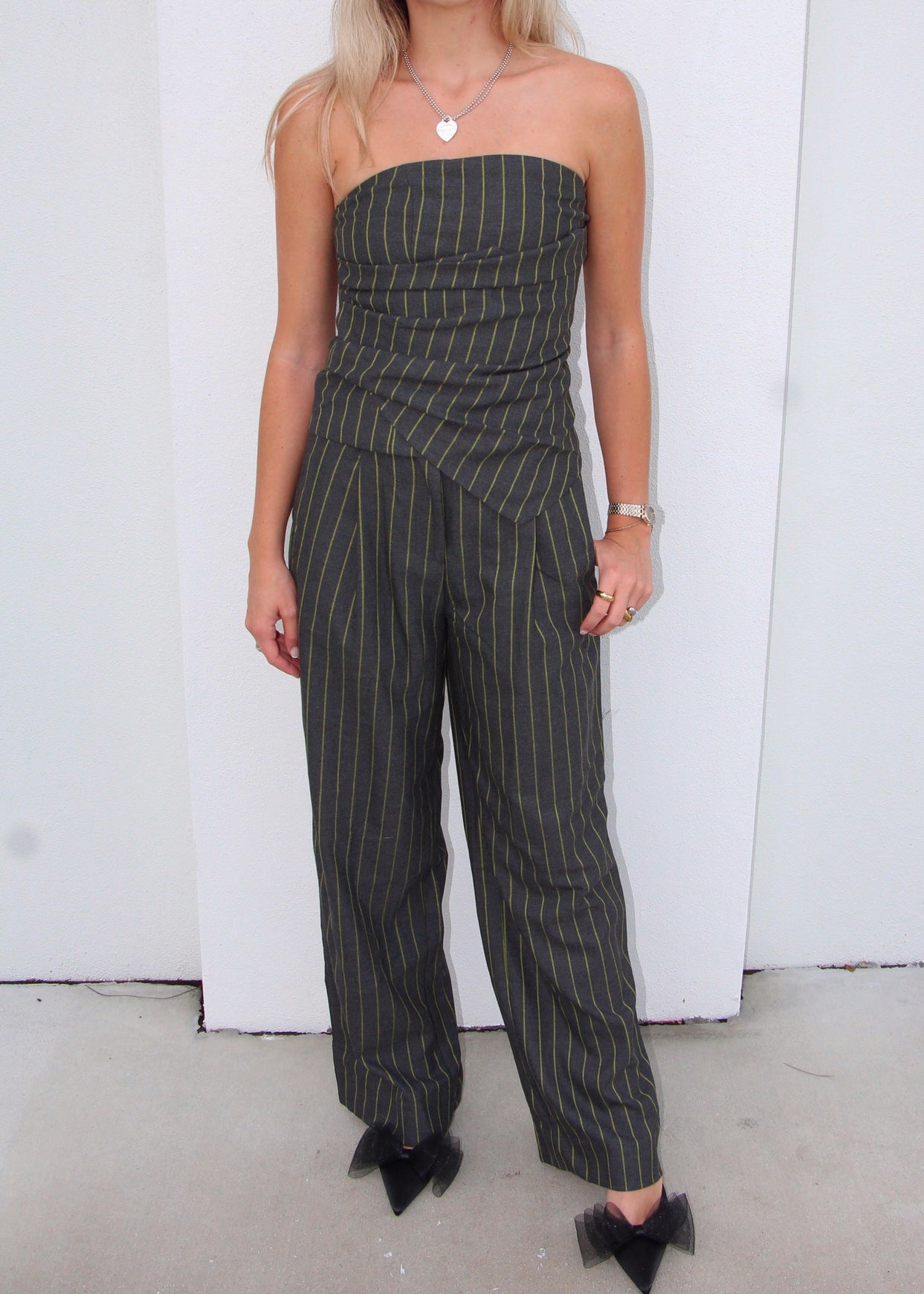 The Dylan: Strapless Pinstripe Top