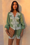 Green Lace Maeva Shorts