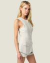 The Lauren: Linen Button Vest