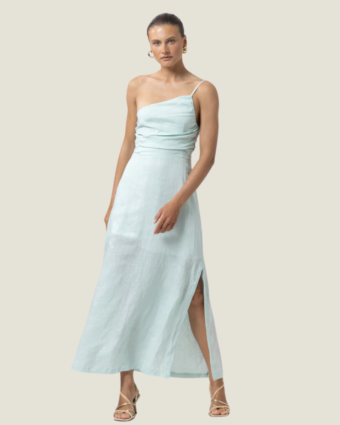 The Poppy: Linen Maxi Dress in Shimmer