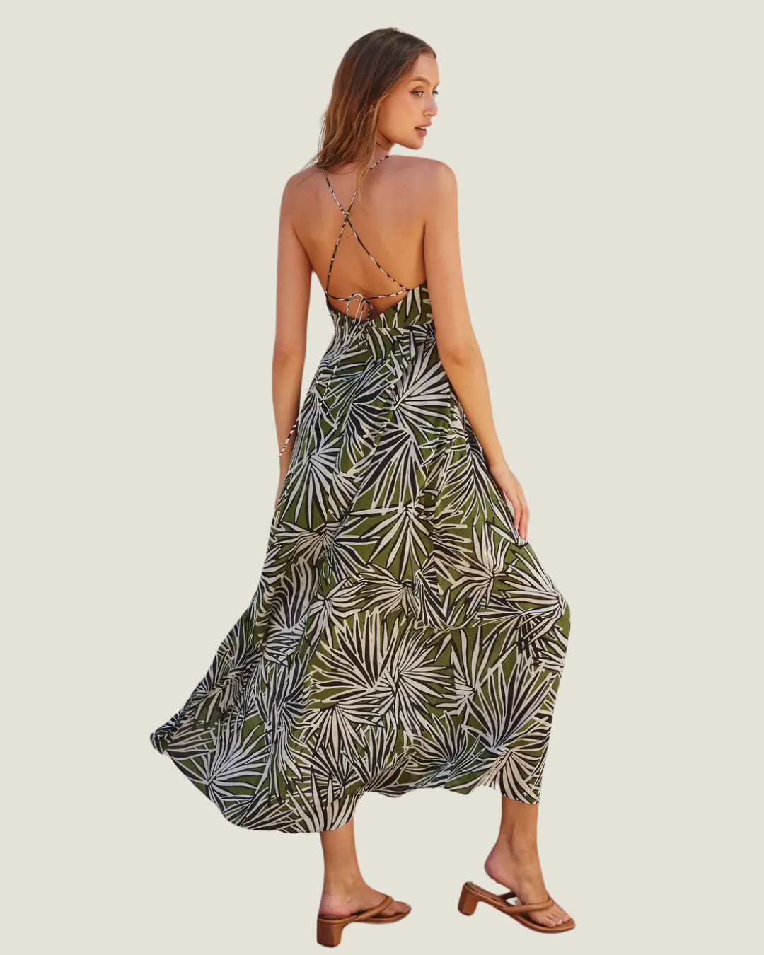 Banana Palm Midi Sleeveless Dress