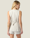 The Lauren: Linen Button Vest