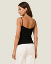 The Selena: Solid & Striped Noir Tank