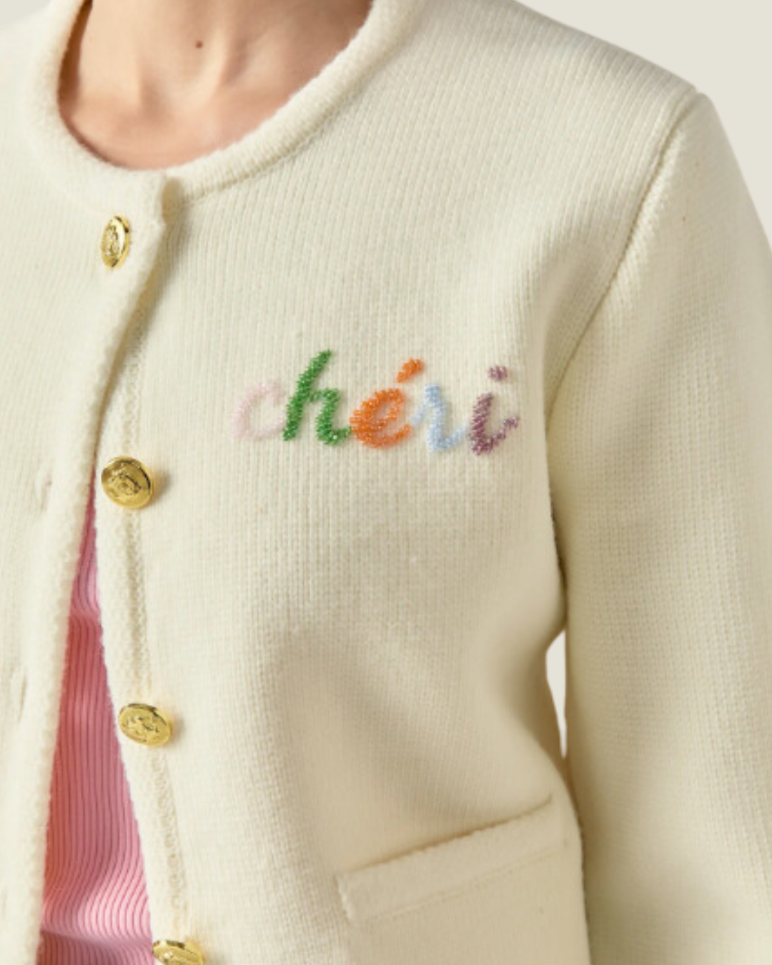 The Amélie: Embroidered Button-Up Cardigan