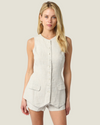 The Lauren: Linen Button Vest