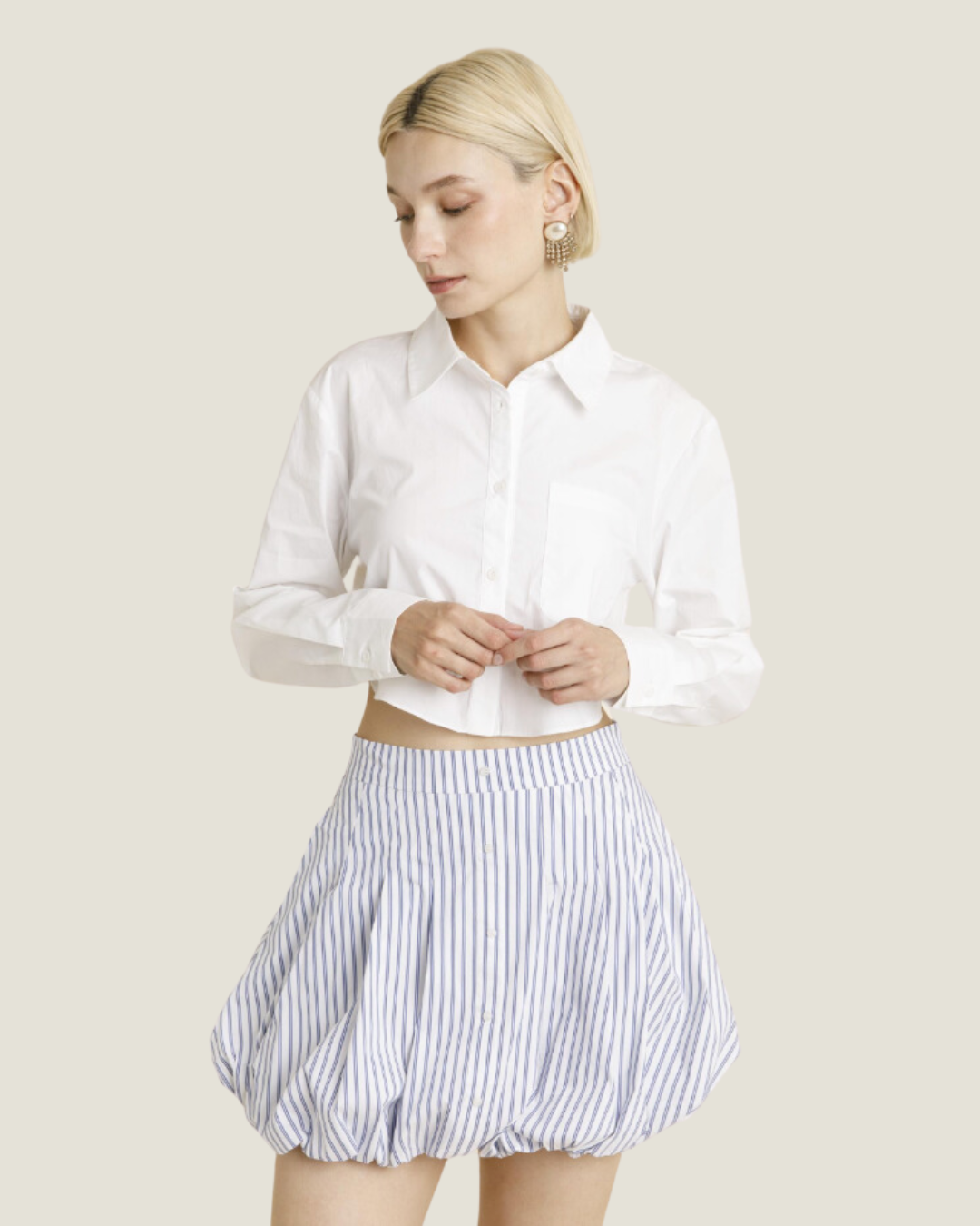 The Bella: Striped Bubble Mini Skirt