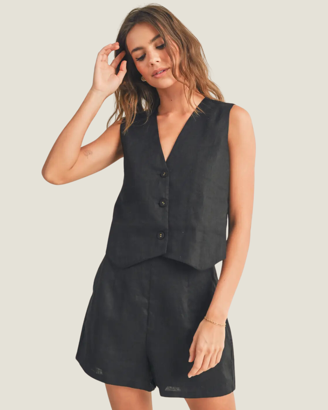 The Elle: Linen Vest