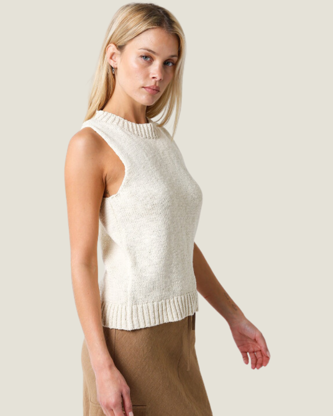 The Rowan: Sleeveless Knit Tank Top