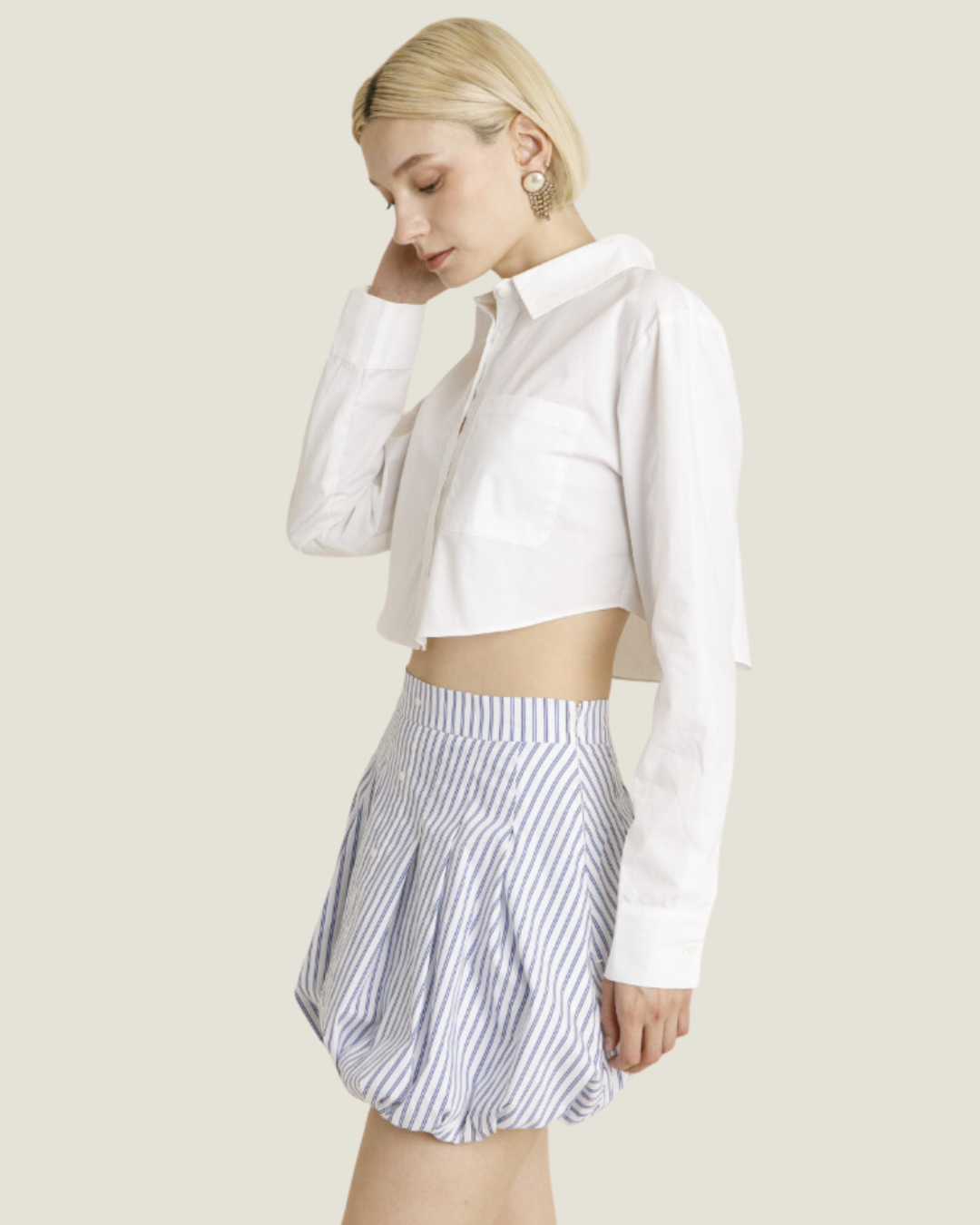 The Bella: Striped Bubble Mini Skirt